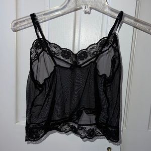 Mesh lace crop top